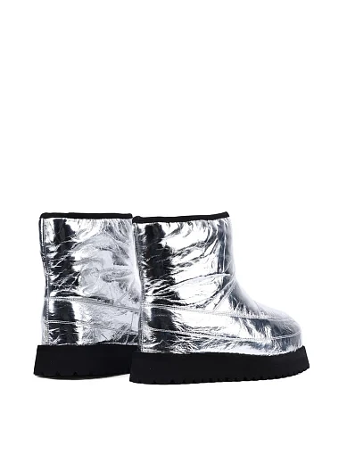 Жіночі черевики MIRATON шкіряні срібного кольору з підкладкою з натурального хутра (X22471-01-5) - фото 4 - Miraton