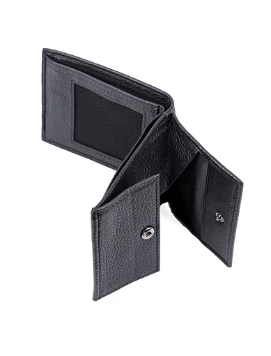 Чоловічий гаманець MIRATON шкіряний чорний (208B) - фото 4 - Miraton