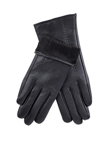 Жіночі рукавички MIRATON шкіряні чорні(2311) - фото 2 - Miraton