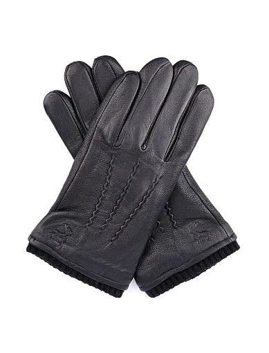 Чоловічі рукавички MIRATON шкіряні чорні (2326) - фото 2 - Miraton