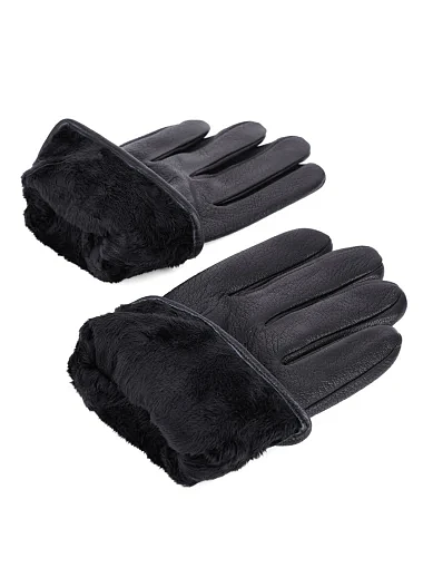 Чоловічі рукавички MIRATON шкіряні чорні (2103 ОЗ-24-25) - фото 2 - Miraton