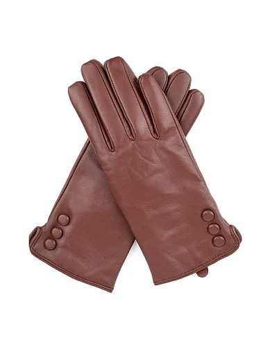 Женские перчатки MIRATON кожаные коричневые - фото 2 - Miraton
