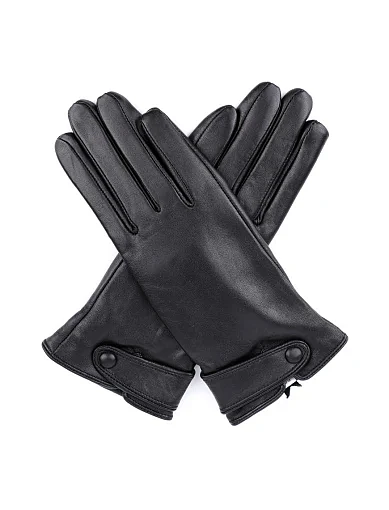 Жіночі рукавички MIRATON шкіряні чорні - фото 2 - Miraton