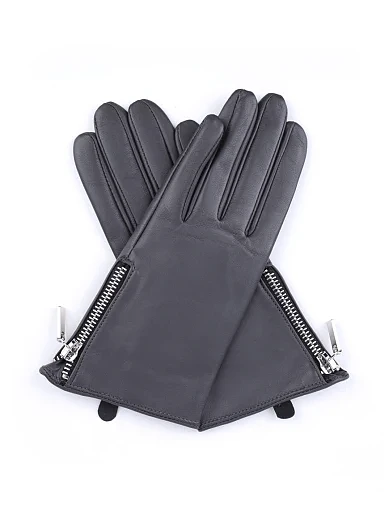 Жіночі рукавички MIRATON шкіряні сірі - фото 2 - Miraton