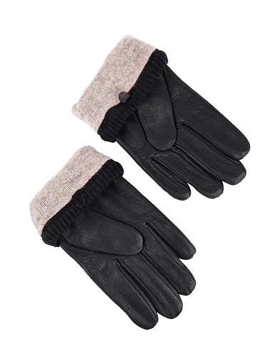 Чоловічі рукавички MIRATON шкіряні чорні (980) - фото 2 - Miraton