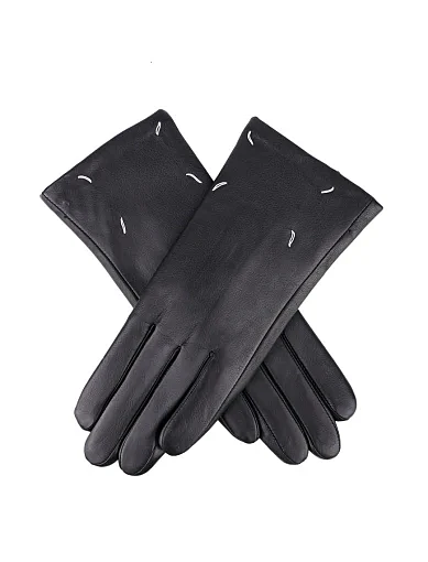 Жіночі рукавички MIRATON шкіряні чорні - фото 2 - Miraton