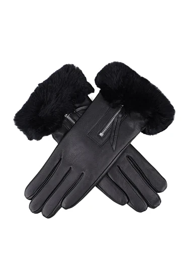 Жіночі рукавички MIRATON шкіряні чорні - фото 2 - Miraton