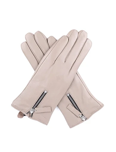 Жіночі рукавички MIRATON шкіряні бежеві - фото 2 - Miraton