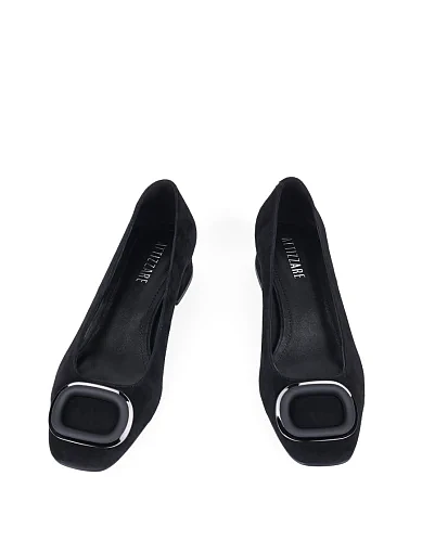 Жіночі туфлі Attizzare велюрові чорні (A309-12) - фото 2 - Miraton