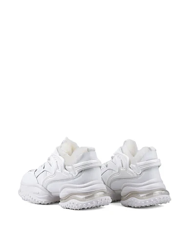 Жіночі кросівки Attizzare шкіряні білі з підкладкою зі штучного хутра (97-27-1-M) - фото 4 - Miraton