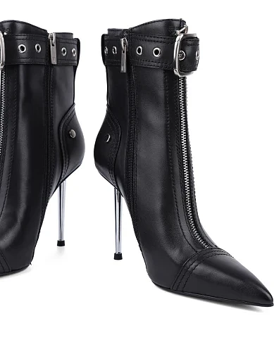 Жіночі черевики MIRATON шкіряні чорні з підкладкою з байки (L2330-2) - фото 2 - Miraton