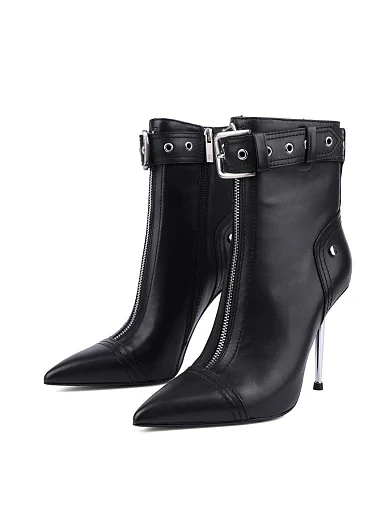 Жіночі черевики MIRATON шкіряні чорні з підкладкою з байки (L2330-2) - фото 3 - Miraton