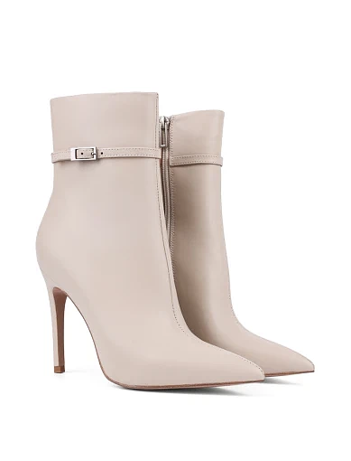 Жіночі черевики MiaMay шкіряні бежеві з підкладкою з байки (L2306A-1) - фото 3 - Miraton