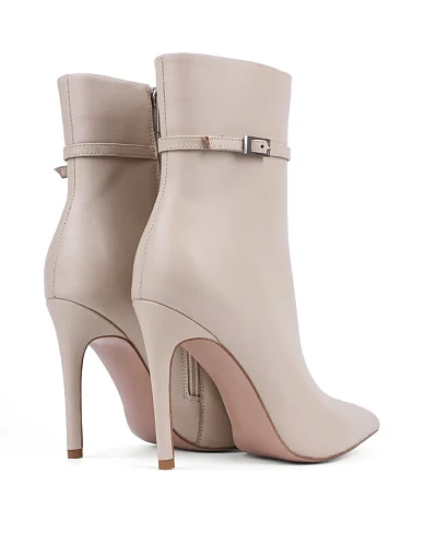 Жіночі черевики MiaMay шкіряні бежеві з підкладкою з байки (L2306A-1) - фото 4 - Miraton