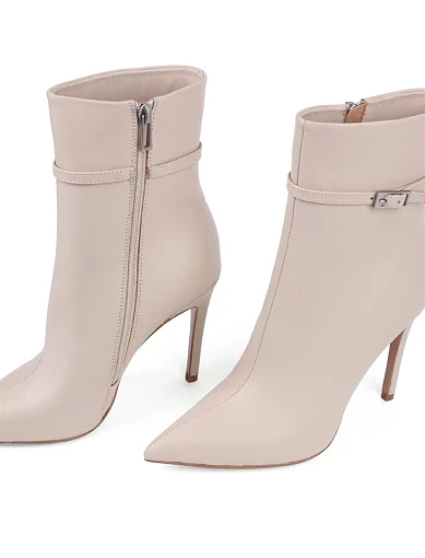 Жіночі черевики MiaMay шкіряні бежеві з підкладкою з байки (L2306A-1) - фото 5 - Miraton