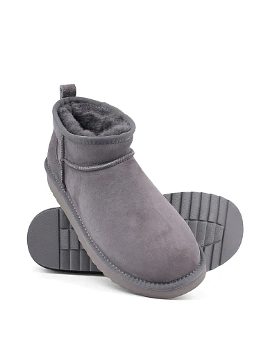 Жіночі уггі Attizzare велюрові сірі з підкладкою з натурального хутра (ATTU-21) - фото 2 - Miraton