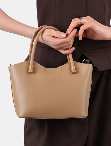 Жіноча сумка тоут MIRATON шкіряна кемел(5086-2) - фото 2 - Miraton