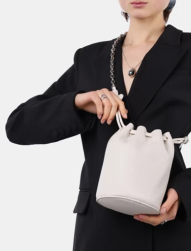 Женская сумка MIRATON кожаная молочного цвета - фото 2 - Miraton