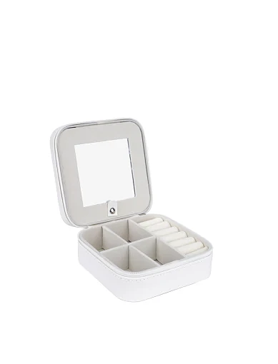 Бокс для прикрас MIRATON з екошкіри білий - фото 4 - Miraton