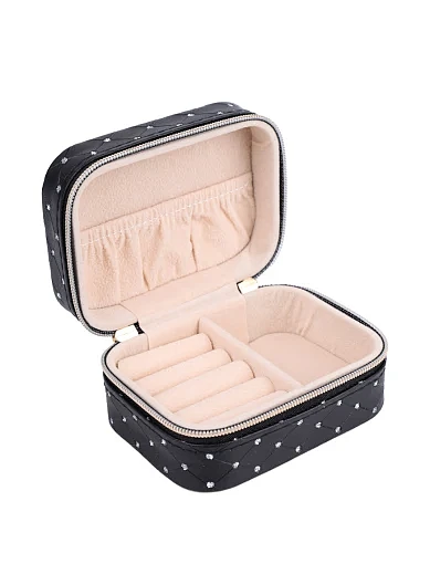 Бокс для прикрас MIRATON з екошкіри чорний - фото 3 - Miraton