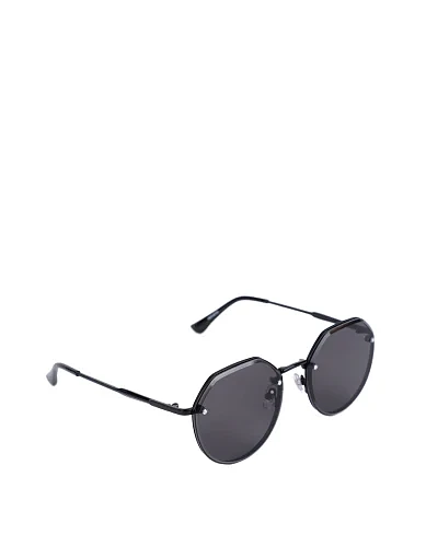 Сонцезахисні окуляри круглі чорні без оправи - фото 2 - Miraton