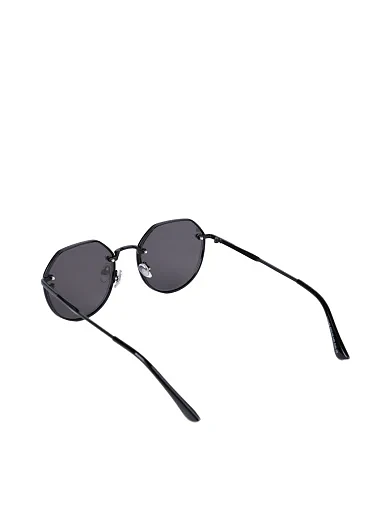 Сонцезахисні окуляри круглі чорні без оправи - фото 3 - Miraton