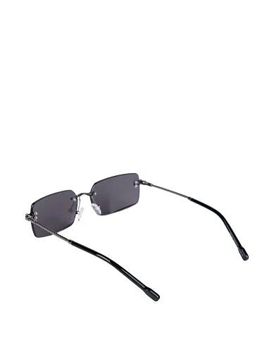 Сонцезахисні окуляри прямокутні чорні без оправи - фото 3 - Miraton