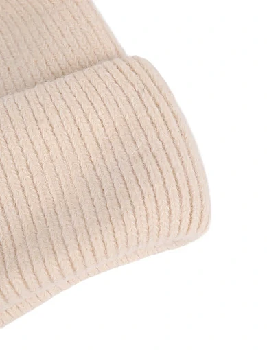Шапка ангорова бежева(BK-14) - фото 2 - Miraton