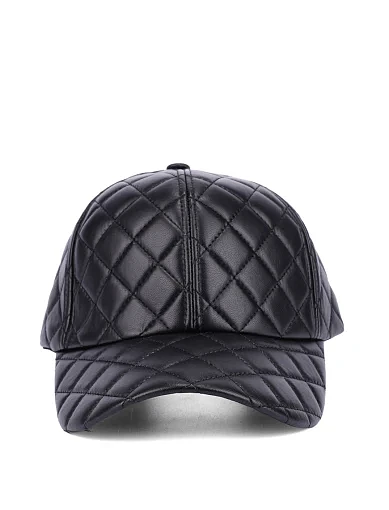 Кепка з екошкіри чорна(VB-2) - фото 2 - Miraton