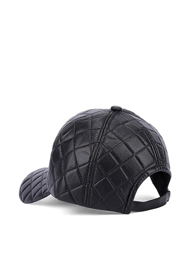 Кепка з екошкіри чорна(VB-2) - фото 3 - Miraton