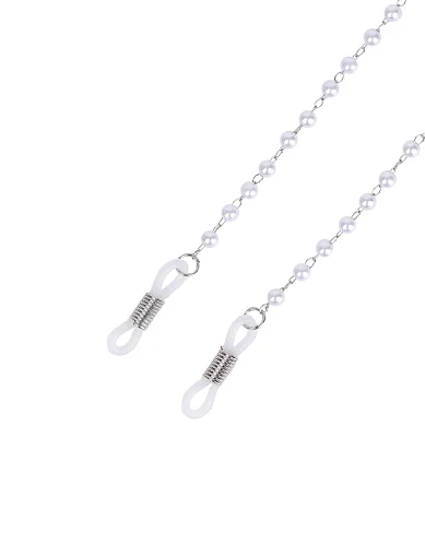 Ланцюжок для окулярів срібний з перлами - фото 2 - Miraton