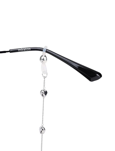 Ланцюжок для окулярів срібний ланцюг із серцями - фото 3 - Miraton