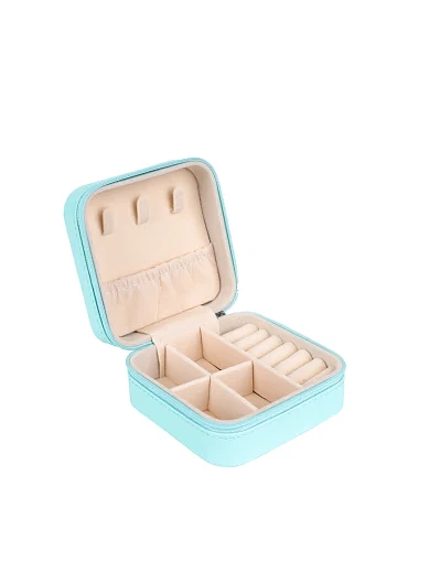 Бокс для прикрас MIRATON з екошкіри блакитний - фото 4 - Miraton