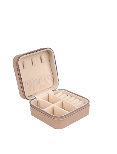 Бокс для прикрас MIRATON з екошкіри бежевий - фото 4 - Miraton