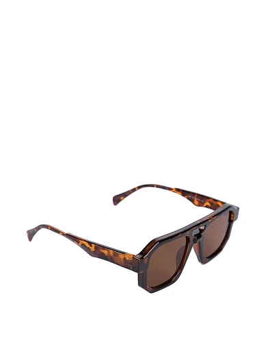 Сонцезахисні геометричні окуляри коричневі - фото 2 - Miraton