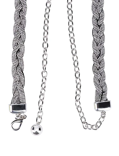 Жіночий ремінь з камінням білий - фото 2 - Miraton