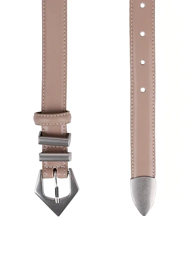 Жіночий ремінь шкіряний бежевий - фото 2 - Miraton
