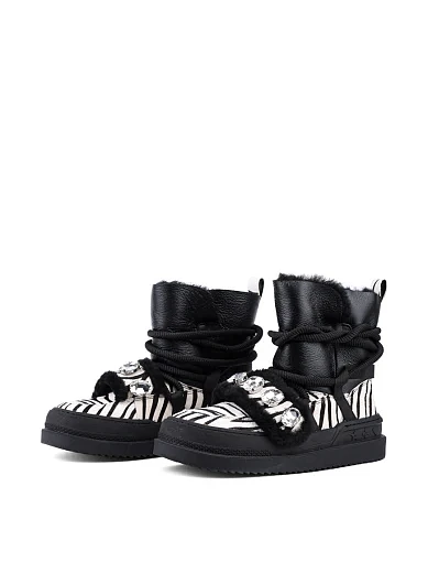 Жіночі черевики Attizzare шкіряні чорні з підкладкою з натурального хутра (X23451-08-7) - фото 3 - Miraton