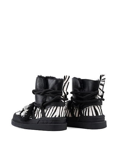 Жіночі черевики Attizzare шкіряні чорні з підкладкою з натурального хутра (X23451-08-7) - фото 4 - Miraton