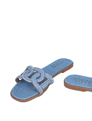 Жіночі шльопанці Attizzare джинсові сині - фото 2 - Miraton