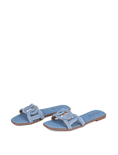 Жіночі шльопанці Attizzare джинсові сині - фото 3 - Miraton
