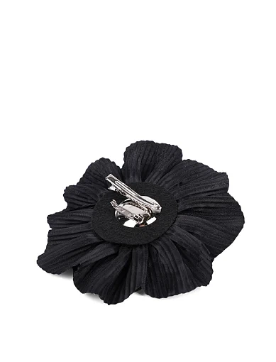 Брошка квітка тканинна чорна - фото 3 - Miraton