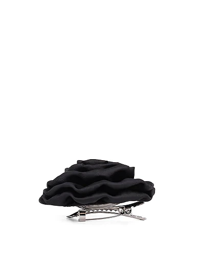 Брошка квітка тканинна чорна - фото 2 - Miraton