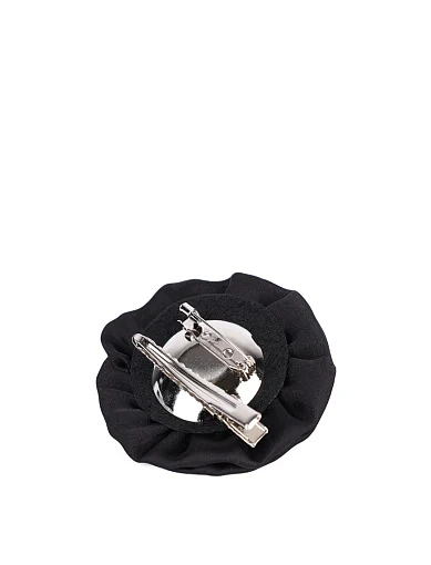 Брошка квітка тканинна чорна - фото 3 - Miraton