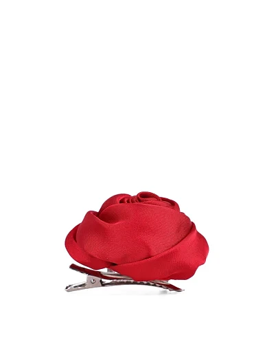 Брошка квітка тканинна червона - фото 2 - Miraton