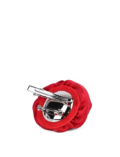 Брошка квітка тканинна червона - фото 3 - Miraton