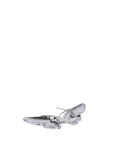 Брошка метелик метал у сріблі - фото 2 - Miraton