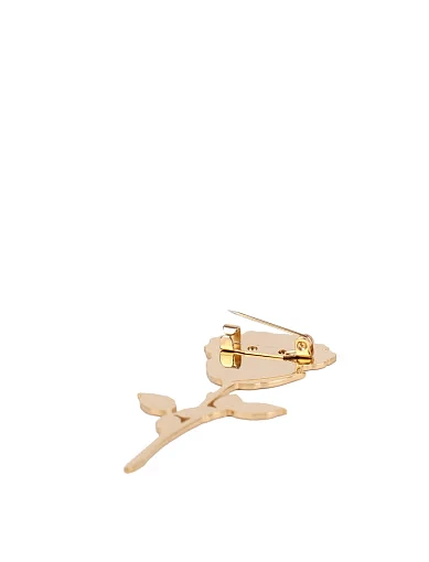 Брошка квітка метал у позолоті - фото 2 - Miraton