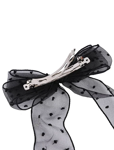 Заколка автомат для волосся чорна з бантом - фото 2 - Miraton