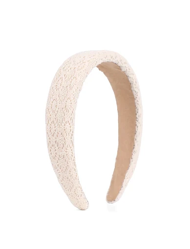Широкий обруч для волосся ажурний молочний - фото 2 - Miraton